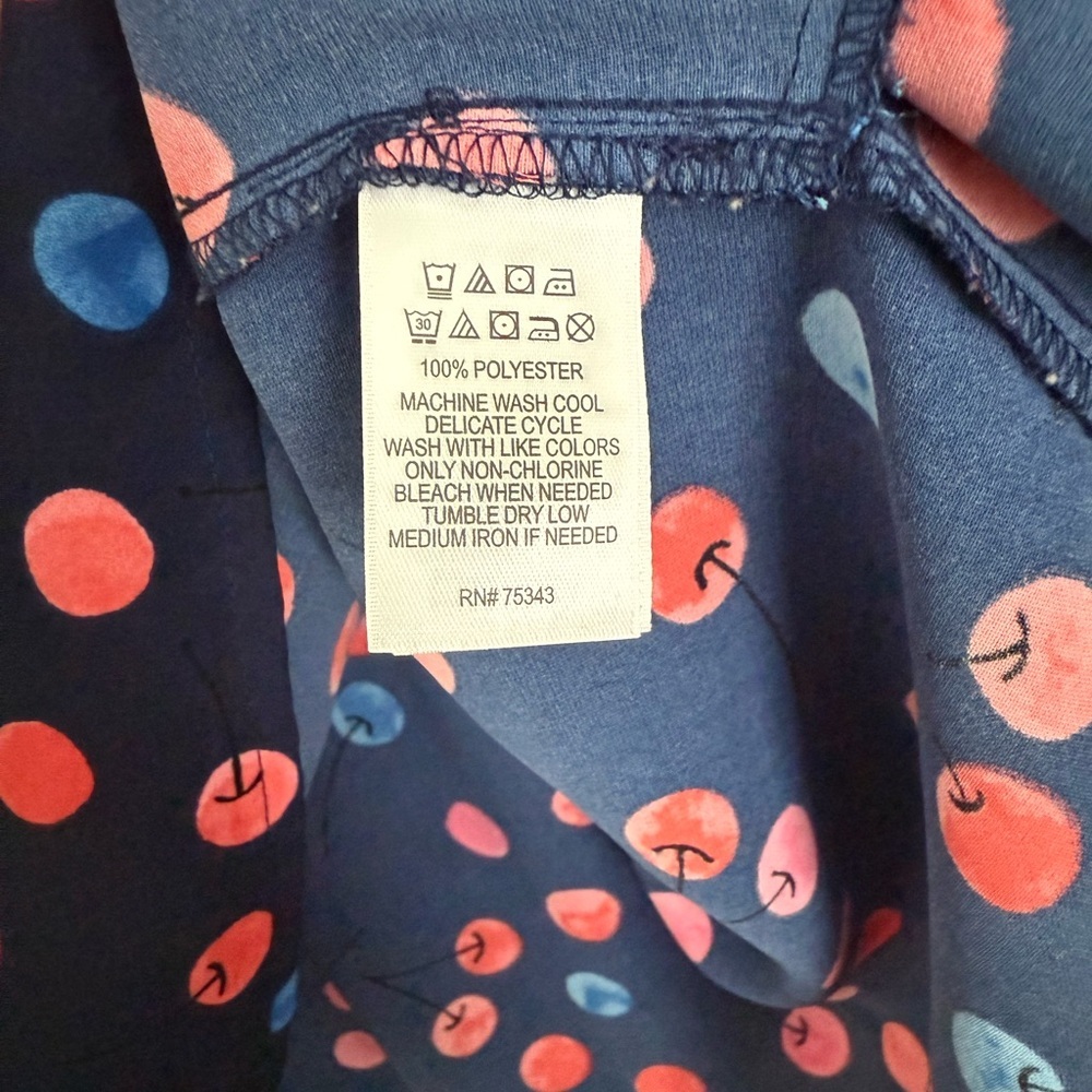 Cynthia Rowley Cherry Print Drop Waist Dress - Size 6 - Navy/Multicolor - EUC - Picture 5 of 7